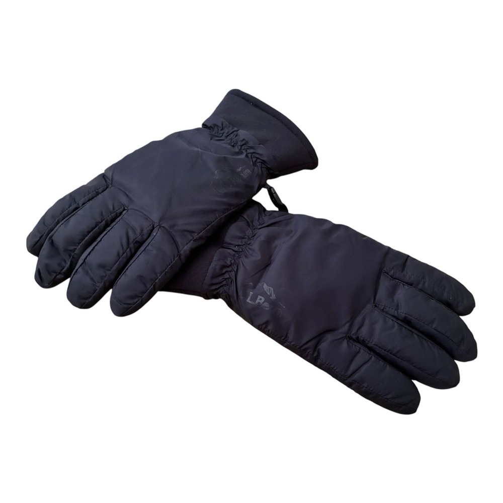 L.L. Bean Insulated Sheepskin Leather Gloves Black L Goose Down Ski Snowboard